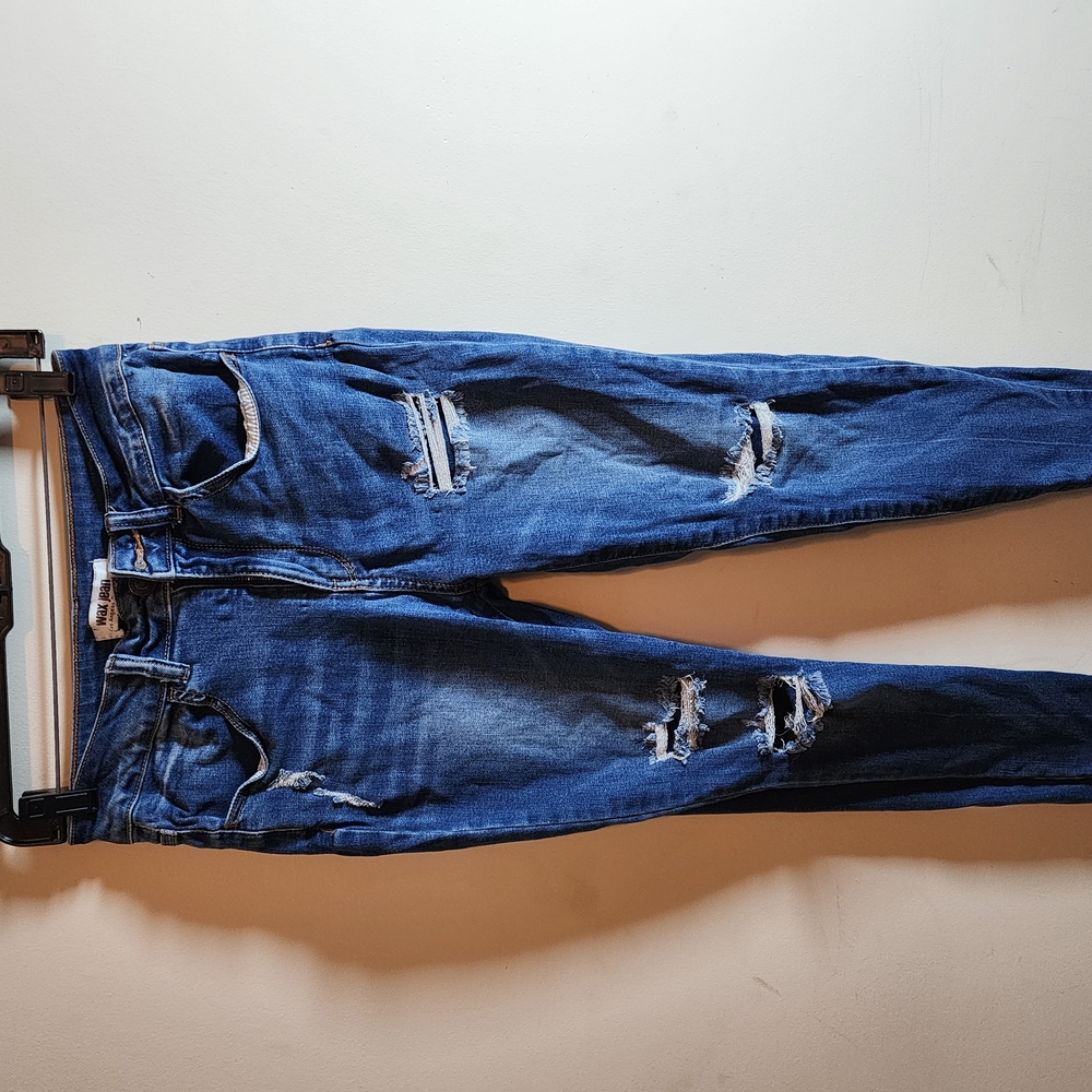 Wax Jean Los Angeles Distressed Skinny Jeans Women’s 7/28 Medium Wash Ripped